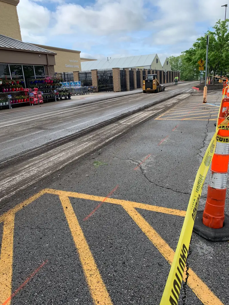Crack Sealing on a commercial lot in Odessa, MO