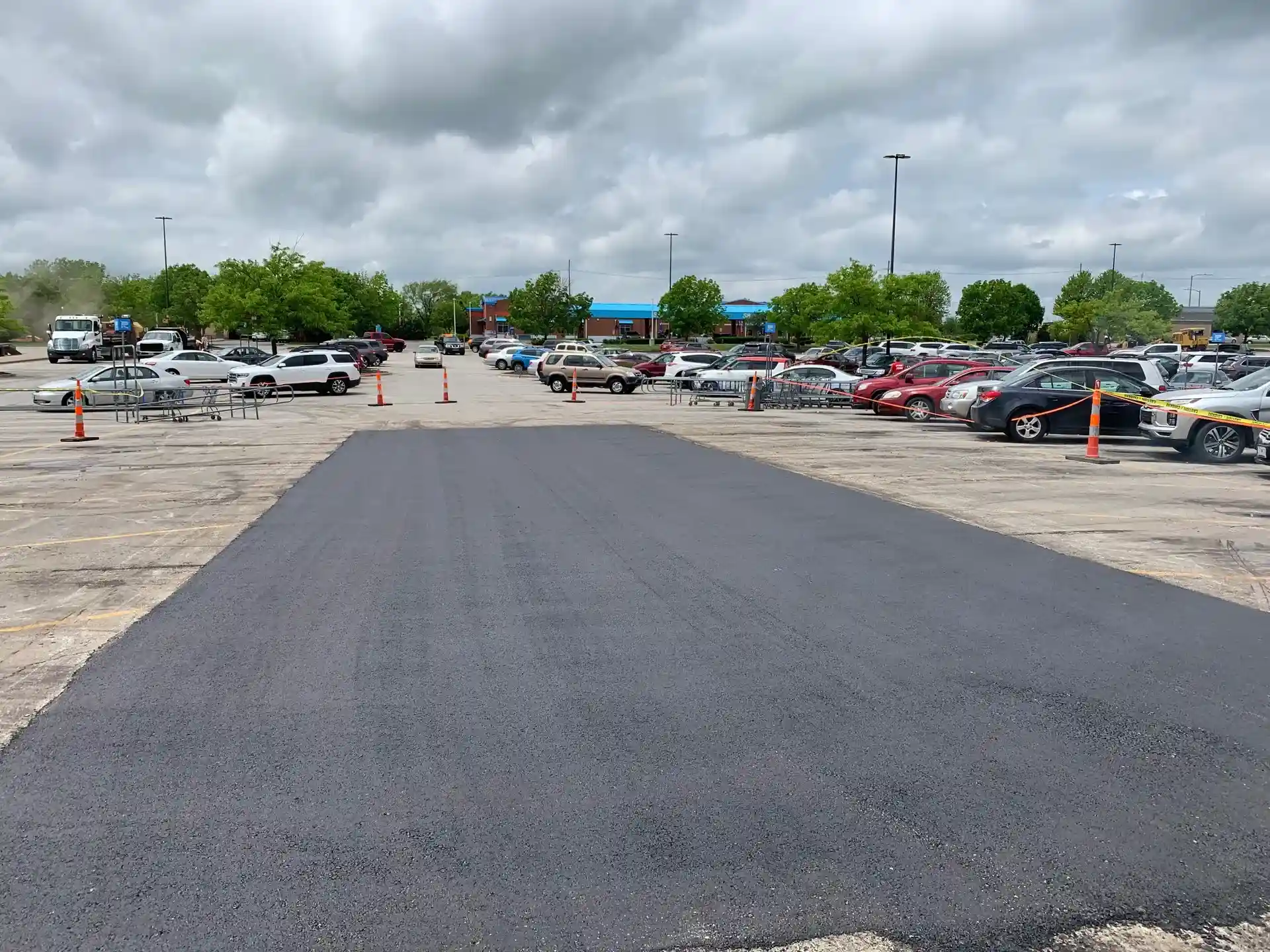 Asphalt Overlays on a commercial lot in Odessa, MO