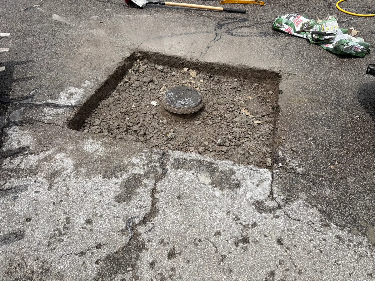 Full-depth asphalt repair near Kansas City