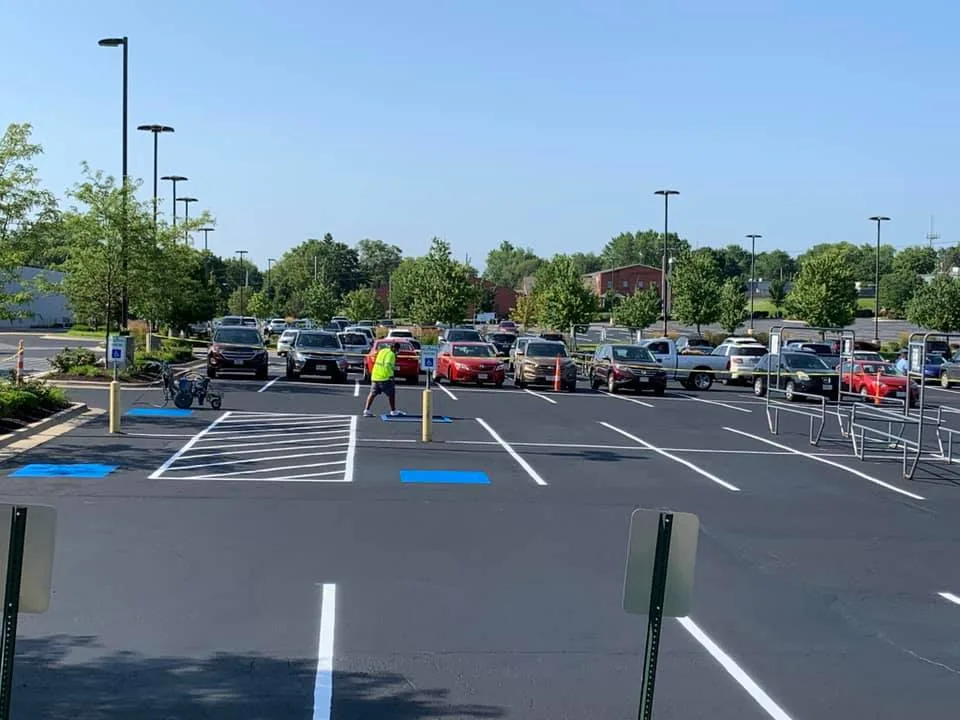 Line Striping & Marking on a commercial lot in Odessa, MO